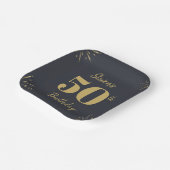 Midnight Gold Milestone Paper Plates Papieren Bordje (Gebogen)