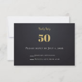 Midnight Gold Milestone RSVP Cards Kaartje (Voorkant)