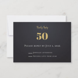 Midnight Gold Milestone RSVP Cards Kaartje