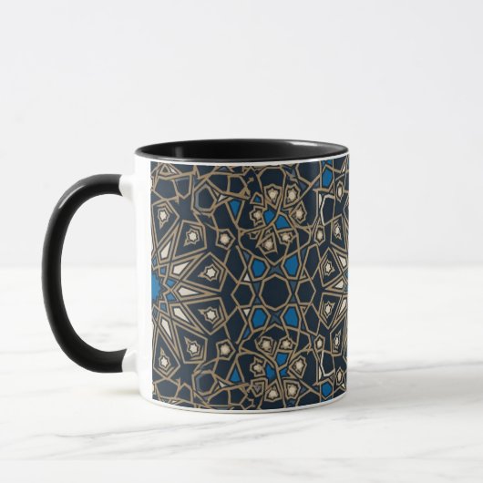 Midnight & Gold Royal Islamic Geometric Mosaic Mug Mok (Links)