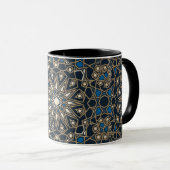 Midnight & Gold Royal Islamic Geometric Mosaic Mug Mok (Voorkant rechts)