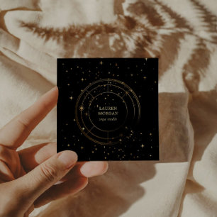 Midnight Gold Star Wheel Yoga Studio Vierkante Visitekaartje
