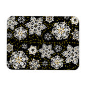 Midnight Golden Snowflakes Glam Magneet (Horizontaal)