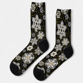 Midnight Golden Snowflakes Glam Sokken (Links)