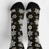 Midnight Golden Snowflakes Glam Sokken (Top)