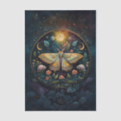 Midnight Gossamer Wings, Moth & Moon Vertical Tissuepapier (Voorkant)