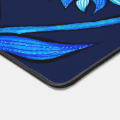 Midnight Gothic Eye Flower - Dark Blue Botanical Bureaumat (Hoek)