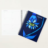 Midnight Gothic Eye Flower - Dark Blue Botanical Planner (Display)