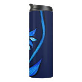 Midnight Gothic Eye Flower - Dark Blue Botanical Thermosbeker (Geroteerd rechts)