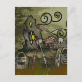 Midnight Graveyard Whimsical HALLOWEEN Aankondigingskaart (Voorkant)