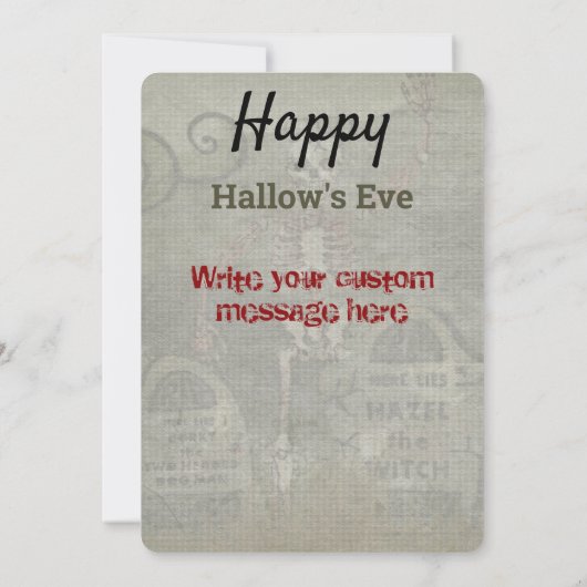 Midnight Graveyard Whimsical HALLOWEEN Kaart (Achterkant)