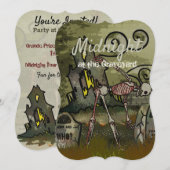 Midnight Graveyard Whimsical HALLOWEEN PARTY Kaart (Voorkant / Achterkant)