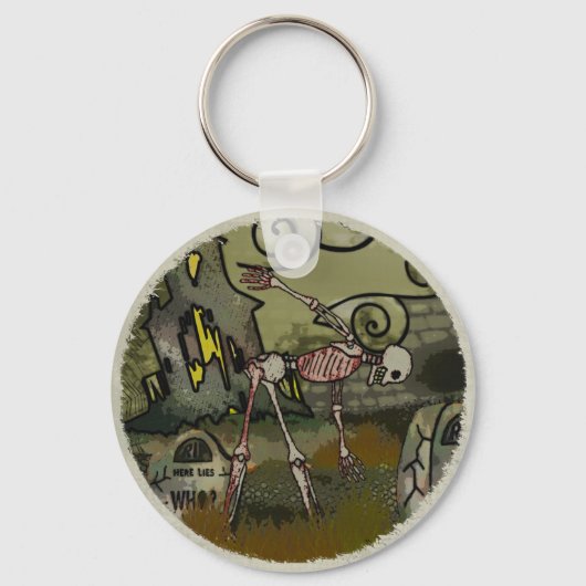 Midnight Graveyard Whimsical Sleutelhanger (Voorkant)