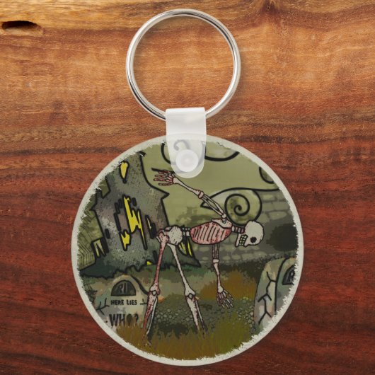 Midnight Graveyard Whimsical Sleutelhanger (Voorkant)
