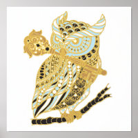 Midnight Great Horned Owl