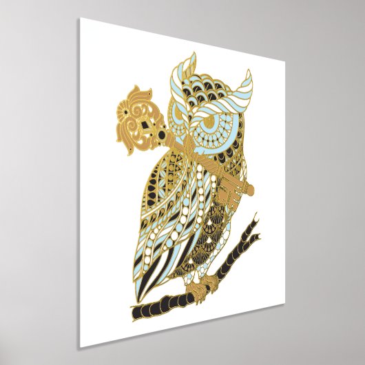 Midnight Great Horned Owl Folie Afdrukken (Laagn)