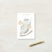 Midnight Great Horned Owl gepersonaliseerd Post-it® Notes (Op bureau)