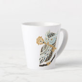 Midnight Great Horned Owl Latte Mok (Rechterhoek)