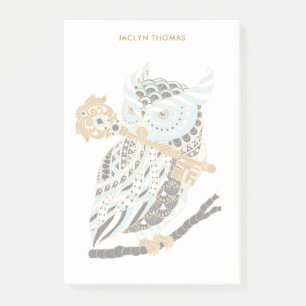 Midnight Great Horned Owl Persoonlijk Post-it® Notes