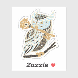 Midnight Great Horned Owl Sticker