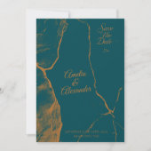 Midnight Green en Copper Marble slaan de datum op Kaart (Voorkant)