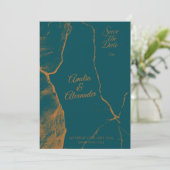 Midnight Green en Copper Marble slaan de datum op Kaart (Staand voorkant)