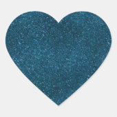 Midnight Green Glitter Hart Sticker (Voorkant)