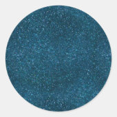 Midnight Green Glitter Ronde Sticker (Voorkant)