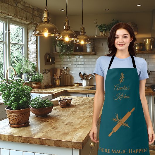 Midnight Green met Koper Rolling Pin en Herb Schort