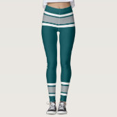 Midnight Groen Zilver Team Jersey Liefde Sport Leggings (Voorkant)