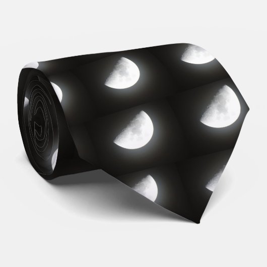 Midnight Half-Moon Stropdas (Opgerold)