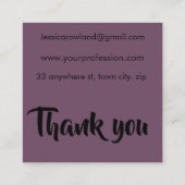 MIDNIGHT HALLOWEEN BATS VIERKANTE VISITEKAARTJE (Achterkant)