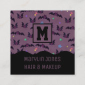 MIDNIGHT HALLOWEEN BATS VIERKANTE VISITEKAARTJE (Voorkant)