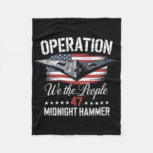 Midnight Hammer B-2 Stealth Jet Operatie Middernac Fleece Deken (Voorkant)