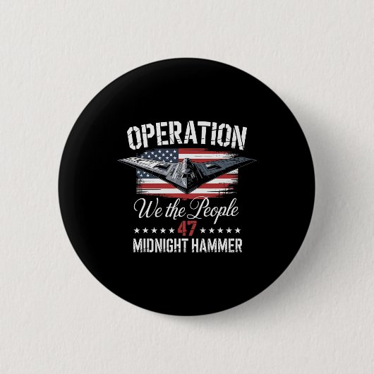 Midnight Hammer B-2 Stealth Jet Operation Midnight Ronde Button 5,7 Cm (Voorkant)