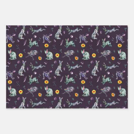 Midnight Hare Magic Wrapping Paper Set (Voorkant 3)