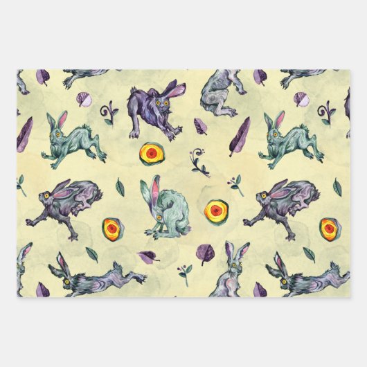 Midnight Hare Magic Wrapping Paper Set (Voorkant 2)