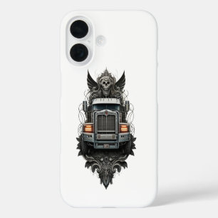 Midnight Hauler of Doom / Dark Trucker Skull iPhone 16 Hoesje