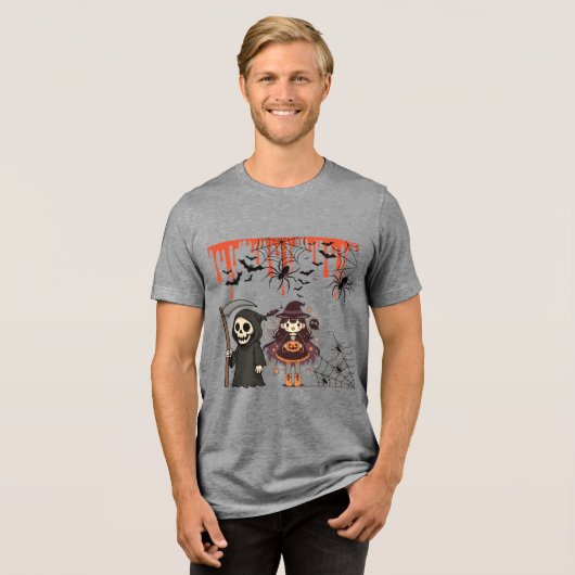 Midnight Haunt Society grijs Tri-Blend Shirt (Voorkant volledig)