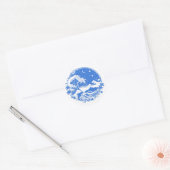 Midnight Hawaii: Wave, Dolphin & Haleakala Ronde Sticker (Envelop)