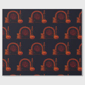 Midnight Hearth Middeleeuws-oranje en zwart Cadeaupapier (Vlak)