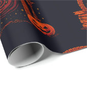Midnight Hearth Middeleeuws-oranje en zwart Cadeaupapier (Rol Hoek)