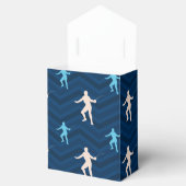 Midnight, Hemelsblauw, Tan, Schermen Chevron Patro Bedankdoosjes (Geopend)