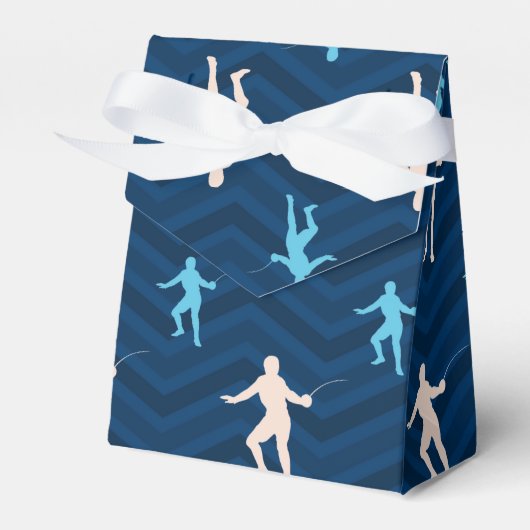 Midnight, Hemelsblauw, Tan, Schermen Chevron Patro Bedankdoosjes (Voorkant Zijde)