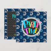 Midnight, Hemelsblauw, Tan, Surfen, Surfer Chevron Kaart (Voorkant / Achterkant)