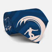 Midnight, Hemelsblauw, Tan, Surfen, Surfer Chevron Stropdas (Opgerold)