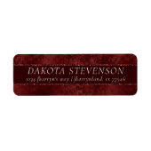 Midnight Henna Romance | Red Satiny Grunge-adres Etiket (Voorkant)