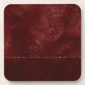 Midnight Henna Romance | Red Satiny Grunge Damask Bier Onderzetter (Voorkant)