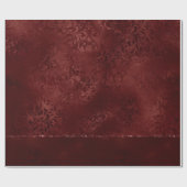 Midnight Henna Romance | Red Satiny Grunge Damask Cadeaupapier (Vlak)