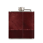 Midnight Henna Romance | Red Satiny Grunge Damask Heupfles (Achterkant)